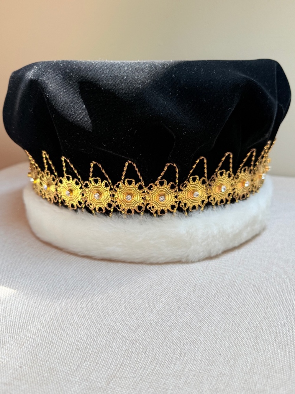 Black Velvet 6 1/2 in. Regal Crown with Gold Band